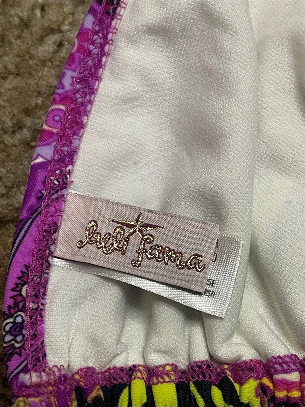Luli Fama Miami Y2K Multi Color Triangle Halter Bikini Top Size Medium‎